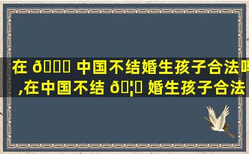 在 🐝 中国不结婚生孩子合法吗,在中国不结 🦉 婚生孩子合法吗知乎